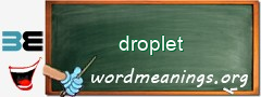 WordMeaning blackboard for droplet